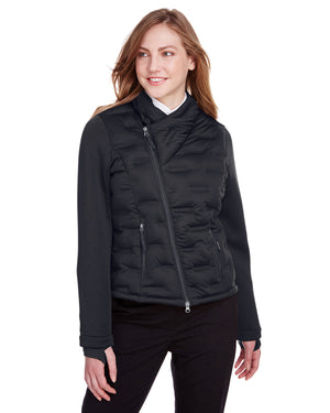 Ladies' Loft Pioneer Hybrid Bomber Jacket - Blk