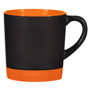 12 Oz. Two-Tone Americano Mug - Black With Orange