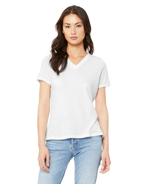 Ladies' Relaxed Triblend V-Neck T-Shirt - Solid Wht Trblnd