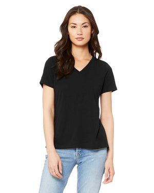 Ladies' Relaxed Triblend V-Neck T-Shirt - Solid Blk Trblnd