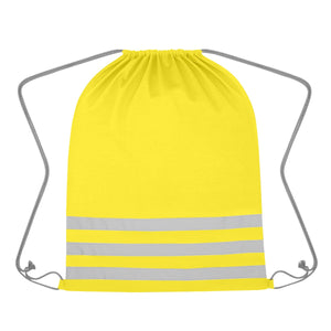 Reflective Safety Drawstring Bag - Yellow