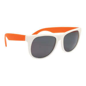 Rubberized Sunglasses - White With Orange