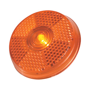 Round Blinking Light With Back Clip - Orange