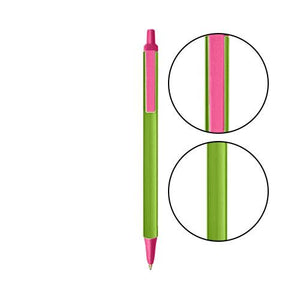 Metallic Green BIC® Clic Stic® Pen - Metallic Green With Pink