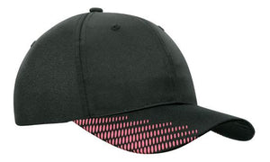 6 Panel Breathe P-Twill with Peak Print Cap - Custom Embroidered -