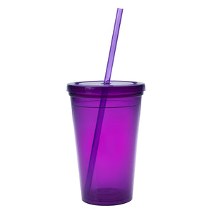 16 Oz. Sunsplash Double Wall Tumbler - Translucent Purple