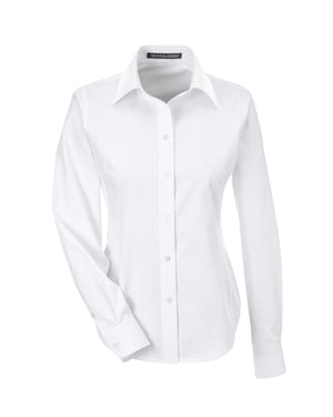 Ladies' Crown Collection® Solid Oxford Woven Shirt - White