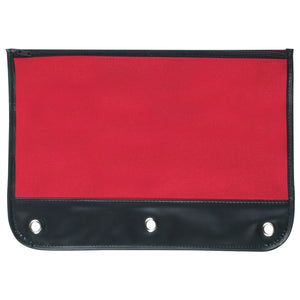 Zippered Pencil Case - Red With Black