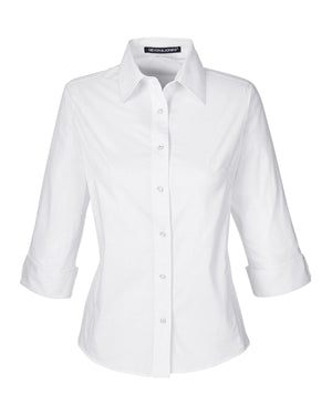 Devon & Jones Ladies' Perfect Fit™ Three-Quarter Sleeve Stretch Poplin Blouse