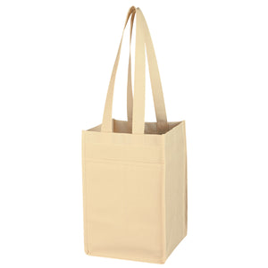 Non-Woven 4 Bottle Wine Tote HT_3324 - Khaki