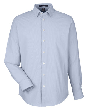 CrownLux Performance® Men's Microstripe Shirt - Navy/White