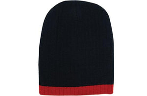 Two Tone Cable Beanie - Custom Embroidered -