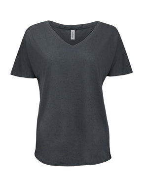 Ladies' Triblend Fleck Short-Sleeve V-Neck T-Shirt - Charcoal Fleck