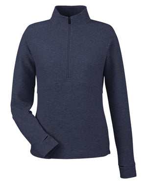 Ladies' Spirit Textured Quarter-Zip - Classic Navy Hth