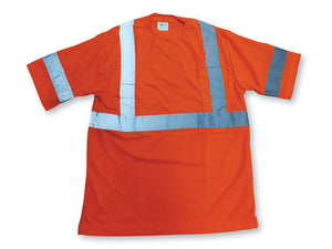 100% Soft Polyester Traffic Safety T-Shirt - CM5912 - Safety Orange