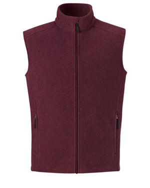 Core365 Men's Journey Fleece Vest - Burgundy