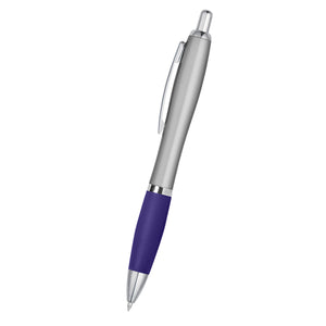 Satin Pen - Silver With Purple