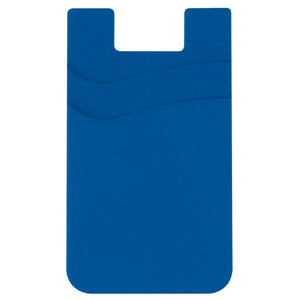 Dual Pocket Silicone Phone Wallet - Blue