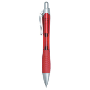 Rio Gel Pen With Contoured Rubber Grip - Translucent Red