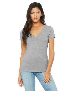 Bella + Canvas Ladies' Jersey Short-Sleeve Deep V-Neck T-Shirt