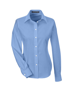 Ladies' Crown Collection® Solid Oxford Woven Shirt - Light Blue