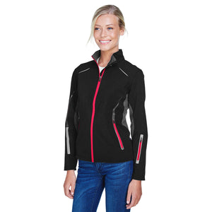 North End Ladies' Pursuit Three-Layer Light Bonded Hybrid Soft Shell Jacket with Laser Perforation