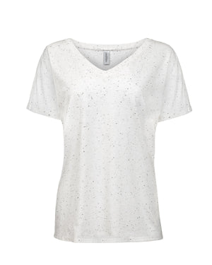 Ladies' Triblend Fleck Short-Sleeve V-Neck T-Shirt - Cream Fleck