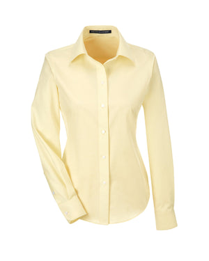 Ladies' Crown Collection® Solid Oxford Woven Shirt - Transprnt Yellow