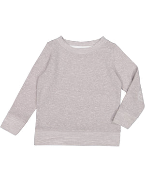 Rabbit Skins Toddler Harborside Melange French Terry Crewneck with Elbow Patches