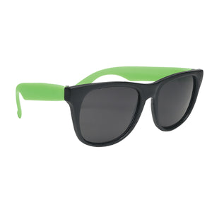 Rubberized Sunglasses - Black With Green