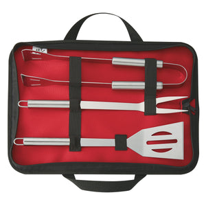 3-Piece BBQ Set In Case - Red