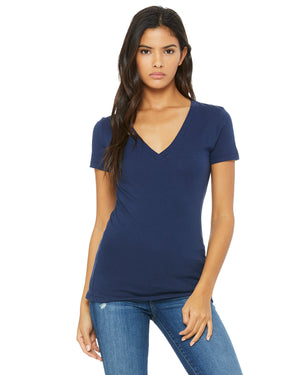 Bella + Canvas Ladies' Jersey Short-Sleeve Deep V-Neck T-Shirt