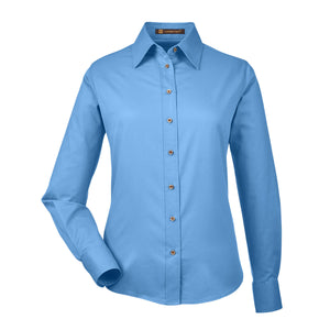 Ladies' Easy Blend™ Long-Sleeve Twill Shirt with Stain-Release - Lt College Blue