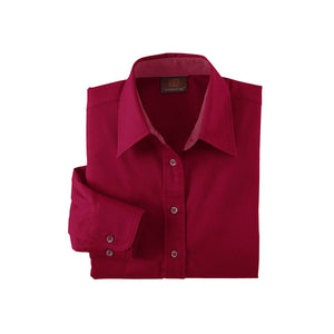 Ladies' Easy Blend™ Long-Sleeve Twill Shirt with Stain-Release - Wine