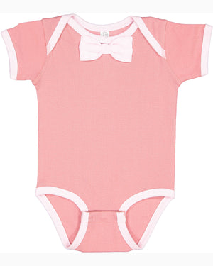 Rabbit Skins Infant Baby Rib Bow Tie Bodysuit