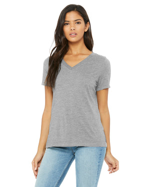 Ladies' Relaxed Heather CVC Jersey V-Neck T-Shirt - Athletic Heather