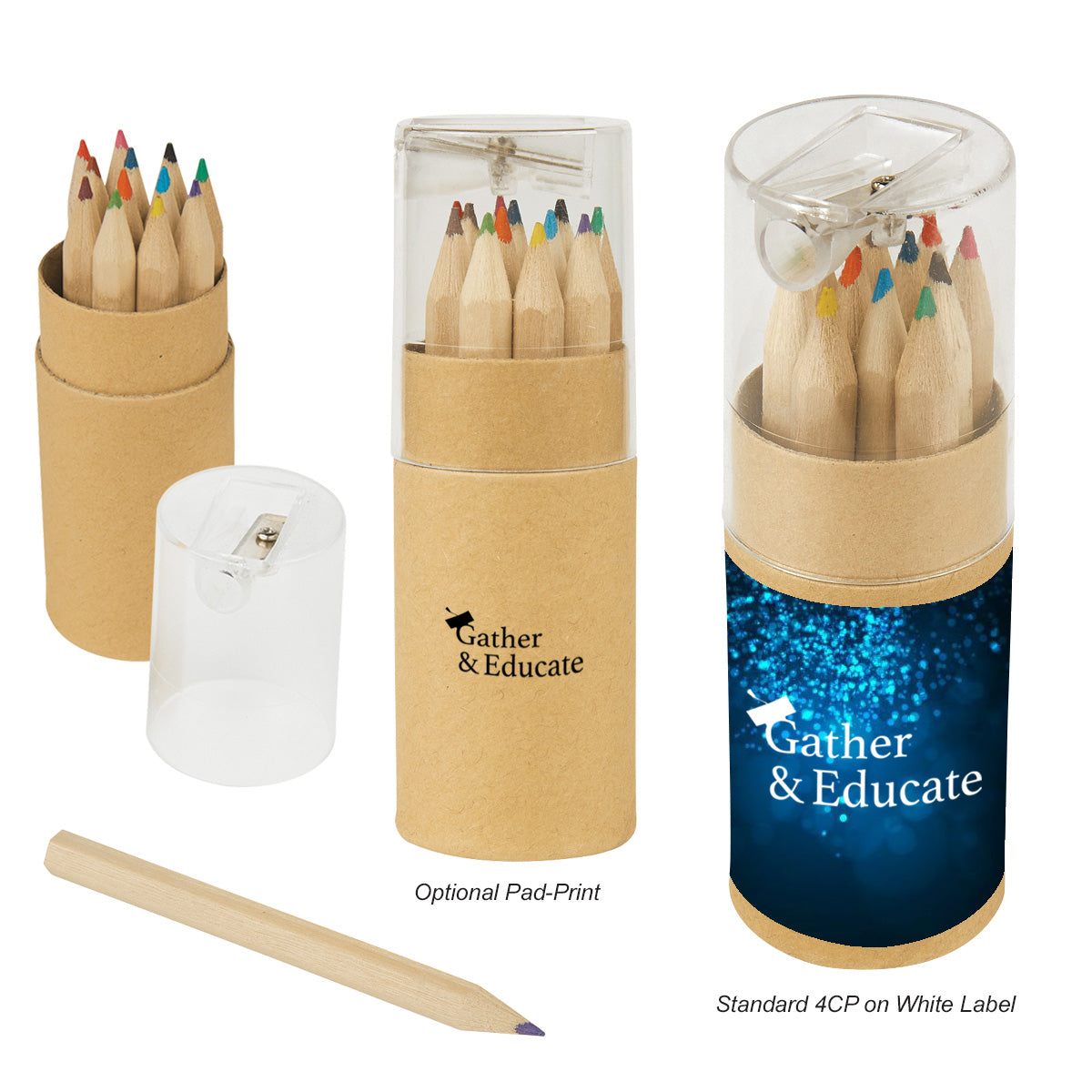 12-Piece Coloured Pencils Tube With Sharpener