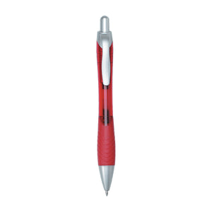 Rio Gel Pen With Contoured Rubber Grip - Translucent Red