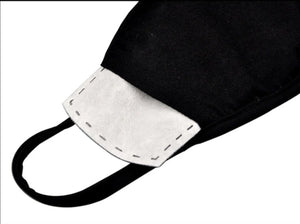 3 Layer Reusable Face Mask with Pocket - Black