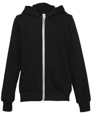 Bella + Canvas Youth Sponge Fleece Full-Zip Hooded Sweatshirt