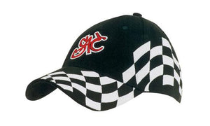 6 Panel HBC Chequered Flag Cap - Custom Embroidered -