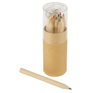 12-Piece Coloured Pencils Tube With Sharpener