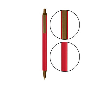 Red BIC® Clic Stic® Pen - Red With Metallic Brown