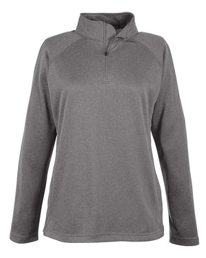 Ladies' Stretch Tech-Shell® Compass Quarter-Zip - Dk Grey Heather