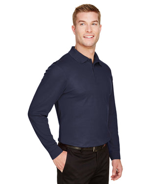 Devon & Jones CrownLux Performance® Men's Plaited Long Sleeve Polo