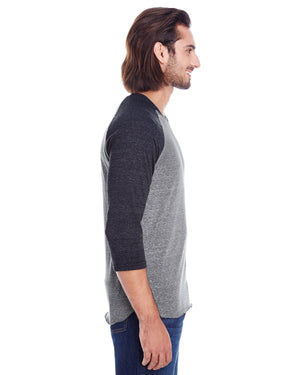 Threadfast Unisex Triblend Three-Quarter Sleeve Raglan