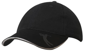 6 Panel BHC Golf Cap Embossed Peak - Custom Embroidered -