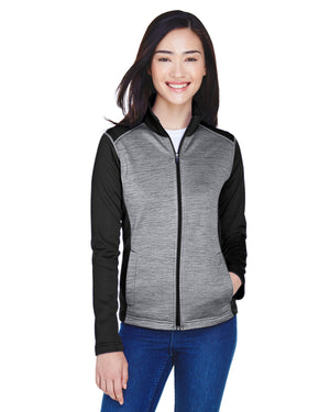 Devon & Jones Ladies' Newbury Colourblock Mélange Fleece Full-Zip