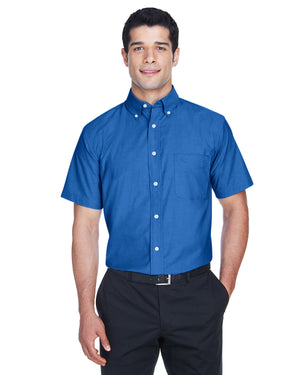 Harriton Men's Short-Sleeve Oxford with Stain-Release