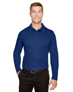 CrownLux Performance® Tall Plaited Long Sleeve Polo - True Royal